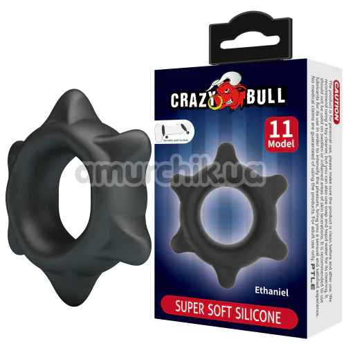 Эрекционное кольцо Crazy Bull Super Soft Silicone Ethaniel, черное