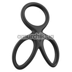 Эрекционное кольцо Men's Play Triple Silicone Cock Ring B14, черное - Фото №1
