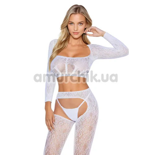 Комплект Bodystocking 2078, белый: топ + колготки