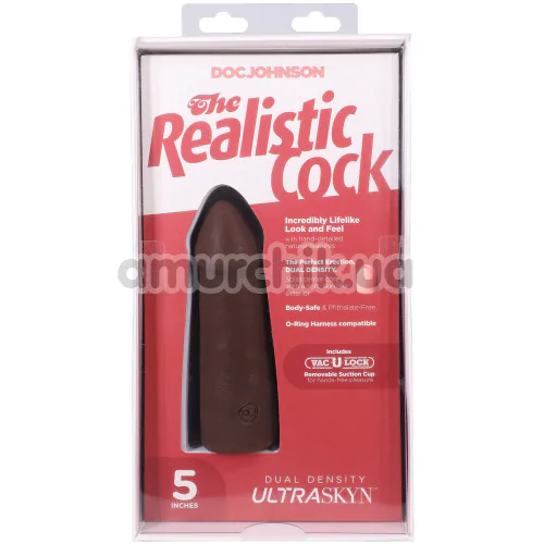 Фалоімітатор Doc Johnson The Realistic Cock 5, коричневий