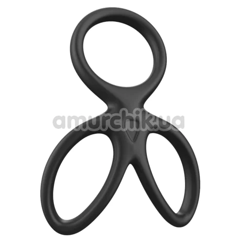 Ерекційне кільце Men's Play Triple Silicone Cock Ring B14, чорне - Фото №1