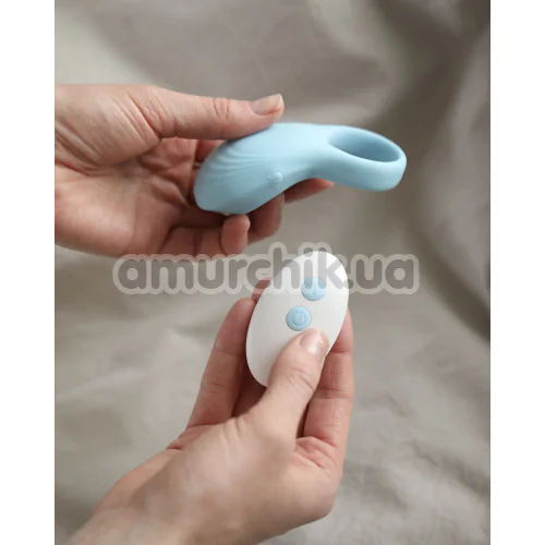 Виброкольцо для члена Sweet Em Velvet Lure Vibe Ring, голубое