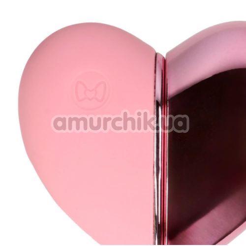 Клиторальный вибратор с пульсацией Loveline Tapping Heart Vibrator, розовый