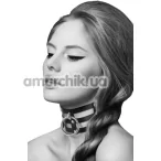 Нашийник трійний Bijoux Pour Toi Fetish, чорний - Фото №1