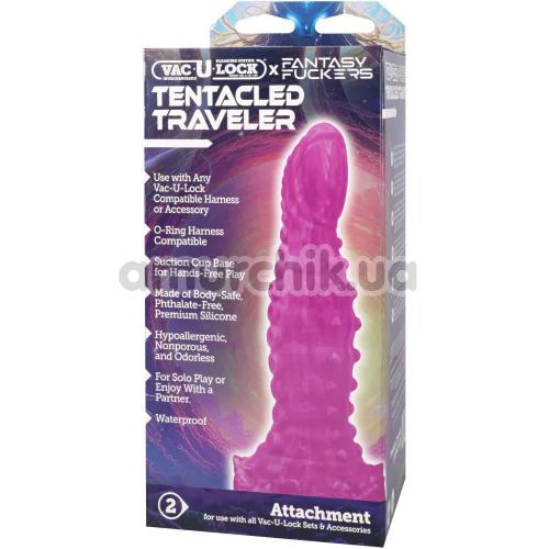 Фалоімітатор Doc Johnson Vac-U-Lock х Fantasy Fuckers Tentacled Traveler, рожевий