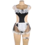 Костюм покоївки Star Night Sexy French Maid Lace Costume Set, чорно-білий: боді + спідниця + підв'язка на ногу + рукавички - Фото №5
