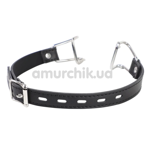 Кляп-кольцо DS Fetish Hooks Faux Leather, черный