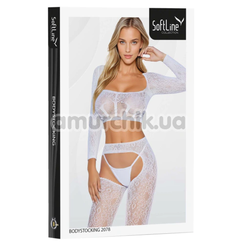 Комплект Bodystocking 2078, белый: топ + колготки