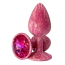 Анальна пробка з рожевим кристалом Alume Marbled Metal Plug S, рожева - Фото №2