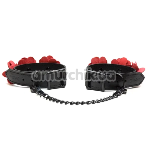 Фиксаторы для ног Liebe Seele Flower Rhythm Leather Ankle Cuffs, черно-красные