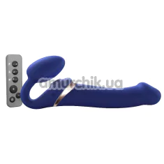 Безремневой страпон с вибрацией Strap-On-Me Multi Orgasm Bendable Strap-On L, синий - Фото №1