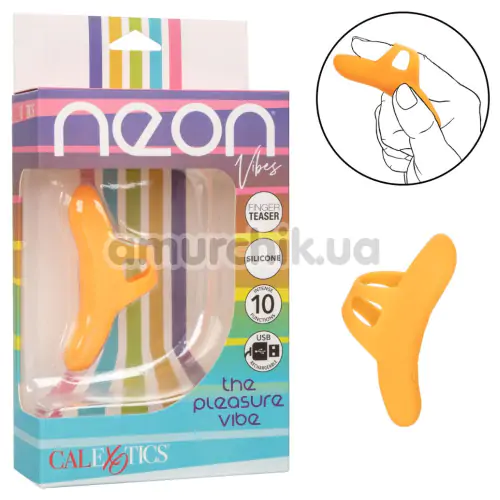 Вибратор на палец Neon Vibes The Pleasure Vibe, оранжевый