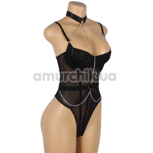 Боди Star Night Collar Chain Mesh Teddy, черное