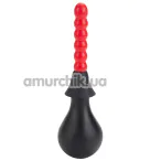 Інтимний душ Ribbed Anal Douche, червоно-чорний - Фото №1