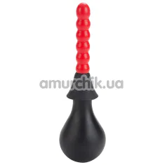 Интимный душ Ribbed Anal Douche, красно-черный - Фото №1