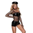 Костюм поліцейської JSY Sexy Lingerie 7510, чорний: боді + берет + чокер + наручники - Фото №3