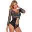 Боди Star Night Cutouts Mesh Rhinestone Bodysuit, черное - Фото №3