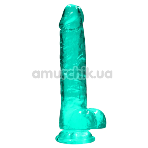 Фалоімітатор Realrock Crystal Clear Dildo Realistic 8, зелений