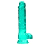 Фалоімітатор Realrock Crystal Clear Dildo Realistic 8, зелений - Фото №2