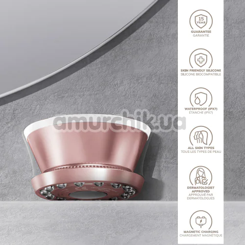 Микротоковый LED-излучатель для восстановления кожи лица Geske Anti-Aging Skin Renewer Metallic 9 in 1, кремовый