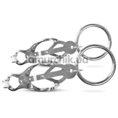Затискачі для сосків Easy Toys Clover Clamps Large Ring, срібні - Фото №1
