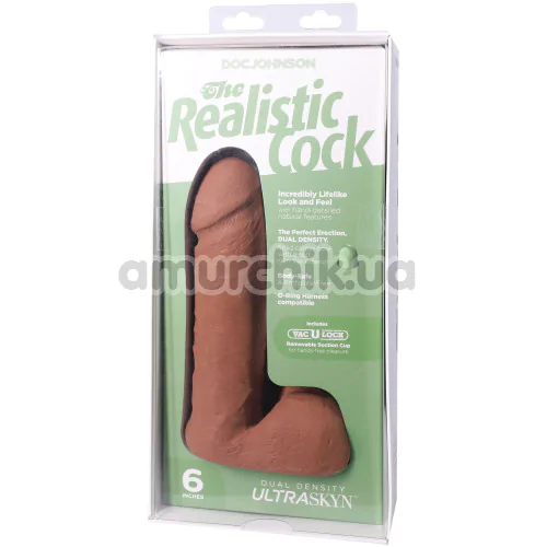 Фаллоимитатор Doc Johnson The Realistic Cock With Balls 6, светло-коричневый
