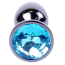 Анальна пробка з блакитним кристалом Exclusivity Jewellery Dark Silver Plug, срібна - Фото №2