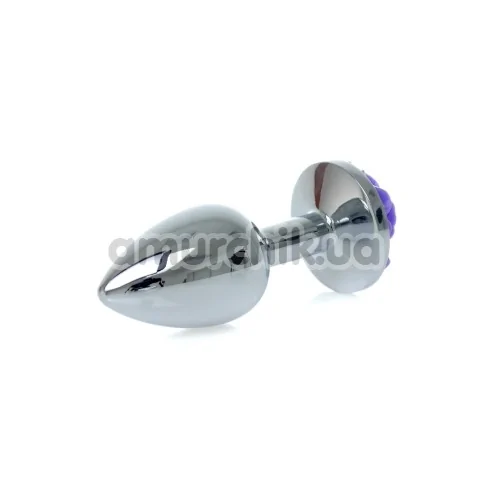 Анальна пробка з фіолетовою трояндою Exclusivity Jewellery Silver Rose Plug, срібна