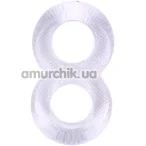Эрекционное кольцо Get Lock Duo Cock 8 Ball Ring, прозрачное - Фото №1