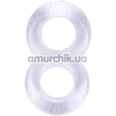 Эрекционное кольцо Get Lock Duo Cock 8 Ball Ring, прозрачное - Фото №1