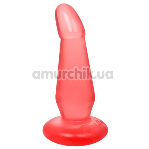 Анальная пробка Butt Plug Hungry с загнутой головкой, красная - Фото №1