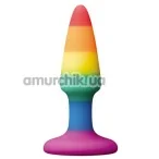 Анальная пробка Colourful Love Rainbow Anal Plug Mini, радужная - Фото №1