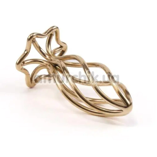 Анальна пробка Lockink Sevanda Hollow Spiral Anal Plug М, золота