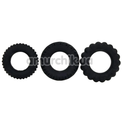 Набір ерекційних кілець Alume 4 Cock Ring Set, чорний