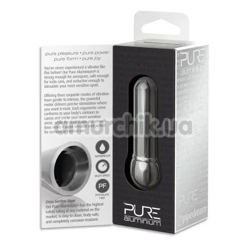 Вибратор Pure Aluminium Small, серебряный