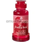 Массажный лосьон Fruity Love Massage с согревающим эффектом - клубничное шампанское, 100 мл - Фото №1