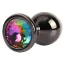 Анальная пробка с радужным кристаллом Matrix Mont Tungsten Black Gem Metal Plug M, черная - Фото №1