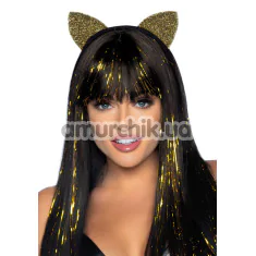 Обруч з котячими вушками Leg Avenue Glitter Cat Ear Headband, золотий - Фото №1