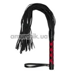 Плеть Premium Leather Flogger, черно-красная - Фото №1