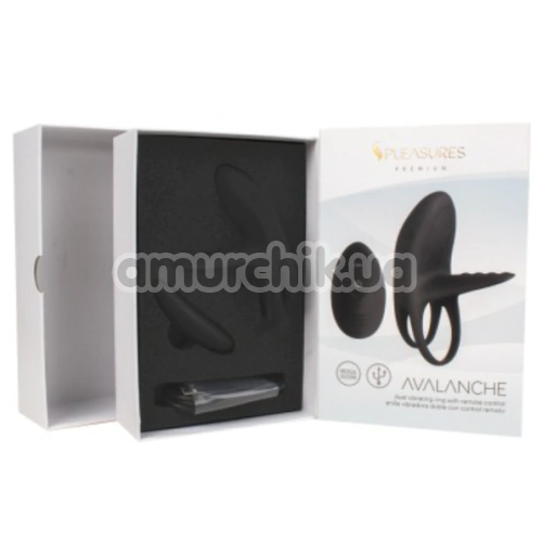 Віброкільце для члена S Pleasures Premium Avalanche, чорне