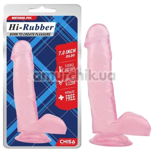Фаллоимитатор Hi-Rubber 7 Inch, розовый