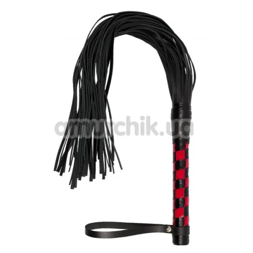 Плеть Premium Leather Flogger, черно-красная