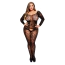 Комбинезон Longsleeve Crotchless Bodystocking, черный - Фото №3