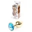 Анальная пробка с голубым кристаллом Exclusivity Jewellery Gold Plug, золотая - Фото №7