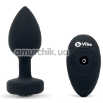 Анальная пробка с вибрацией B-Vibe Vibrating Jewel Plug M/L, черная - Фото №1