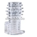 Вибронасадка на пенис Clear Sensations Vibrating Textured Erection Sleeve, прозрачная - Фото №1