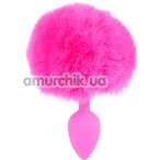 Анальная пробка с розовым хвостиком Boss Series Exclusivity Silikon Bunny Tail, розовая - Фото №1