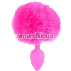 Анальная пробка с розовым хвостиком Boss Series Exclusivity Silikon Bunny Tail, розовая - Фото №1