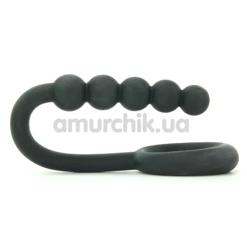 Эрекционное кольцо со стимулятором простаты Ball Cinch With Anal Bead, черное