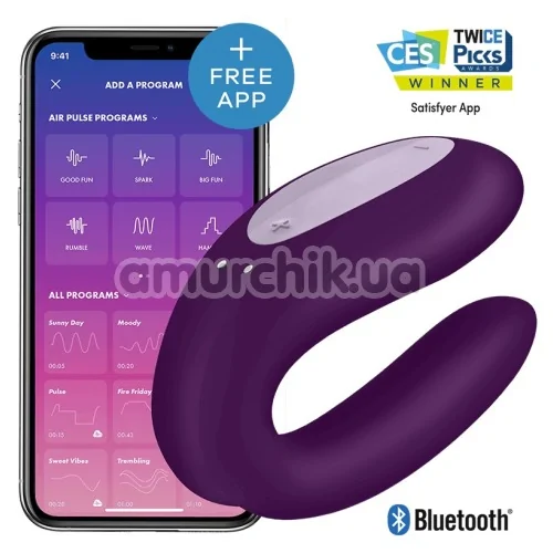 Вибратор Satisfyer Double Joy Partner Vibrator, фиолетовый